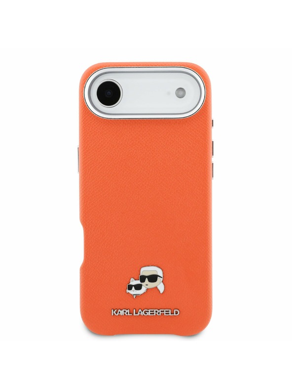 Karl Lagerfeld Karl Lagerfeld PU Karl and Choupette Heads Pins MagSafe Hátlap az iPhone Air-hez Orange