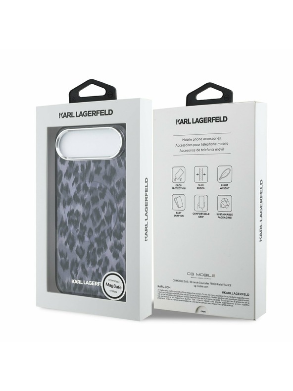 Karl Lagerfeld Karl Lagerfeld IML Leopard MagSafe Hátlap az iPhone Air-hez Grey