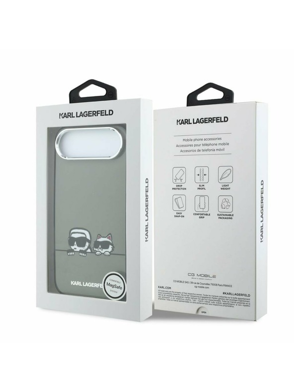 Karl Lagerfeld Karl Lagerfeld IML K&CH Heads Logo MagSafe Hátlap az iPhone Air-hez Black