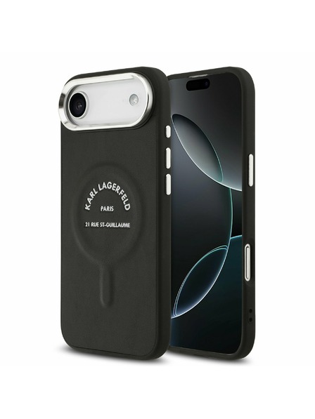 Karl Lagerfeld Karl Lagerfeld PU RSG Logo MagSafe Hátlap az iPhone Air-hez Black