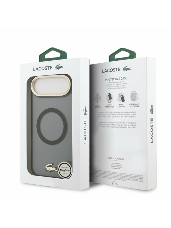 Lacoste Lacoste PC/TPU Frosted Finish Gold Logo MagSafe Hátlap az iPhone Air-hez Black