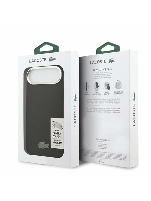 Lacoste Lacoste Iconic Petit Pique Camera Stand MagSafe Hátlap az iPhone Air-hez Black