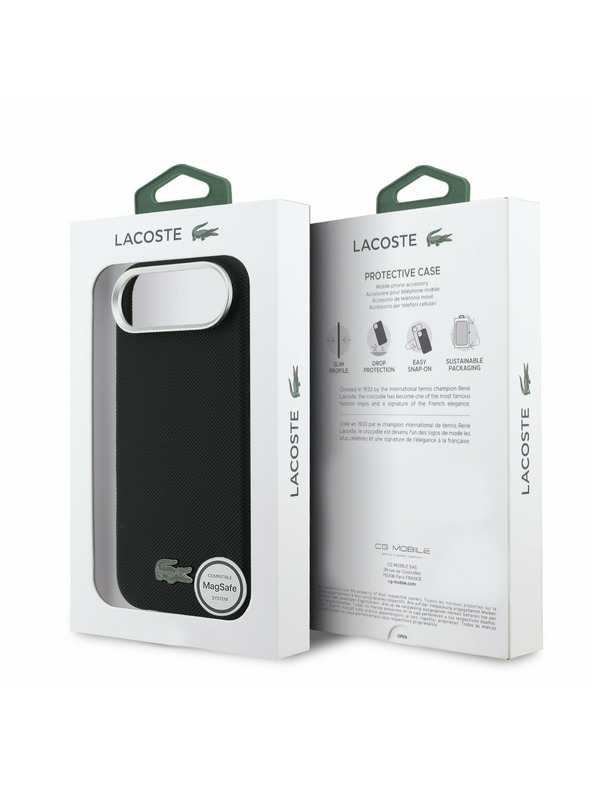 Lacoste Lacoste Iconic Petit Pique Metal Logo MagSafe Hátlap az iPhone Air-hez Black