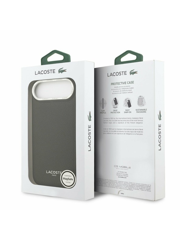 Lacoste Lacoste PU Leather Champs Elysees MagSafe Hátlap az iPhone Air-hez Black
