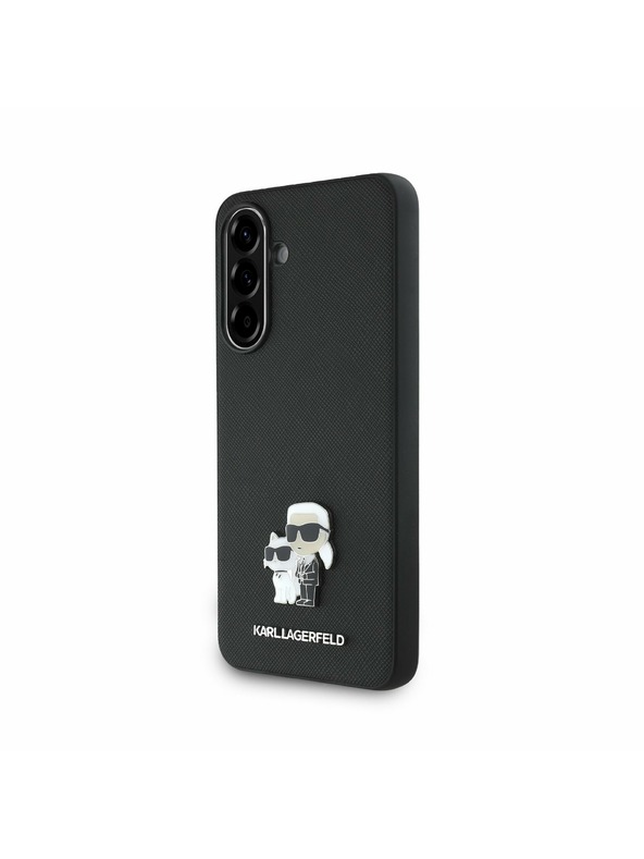 Karl Lagerfeld Karl Lagerfeld PU Saffiano Metal Karl and Choupette Hátlap a Samsung Galaxy A36-hoz Black