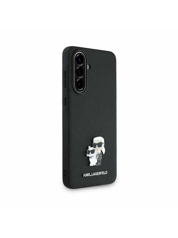 Karl Lagerfeld Karl Lagerfeld PU Saffiano Metal Karl and Choupette Hátlap a Samsung Galaxy A36-hoz Black