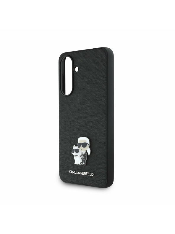 Karl Lagerfeld Karl Lagerfeld PU Saffiano Metal Karl and Choupette Hátlap a Samsung Galaxy A36-hoz Black