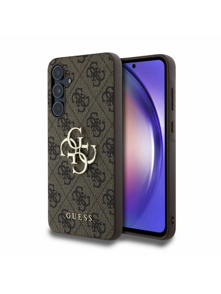 Guess Guess PU 4G Metal Logo Hátlap a Samsung Galaxy A55 5G-hez Brown