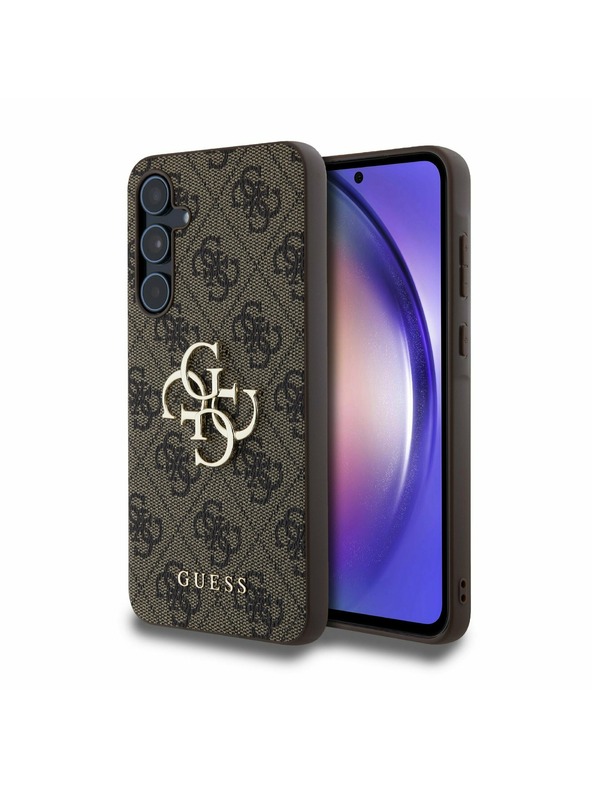 Guess Guess PU 4G Metal Logo Hátlap a Samsung Galaxy A55 5G-hez Brown