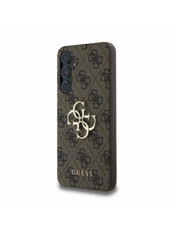 Guess Guess PU 4G Metal Logo Hátlap a Samsung Galaxy A55 5G-hez Brown