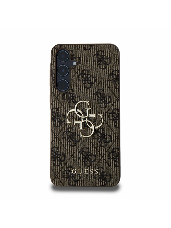 Guess Guess PU 4G Metal Logo Hátlap a Samsung Galaxy A55 5G-hez Brown
