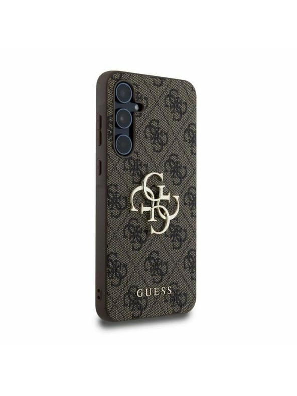 Guess Guess PU 4G Metal Logo Hátlap a Samsung Galaxy A55 5G-hez Brown
