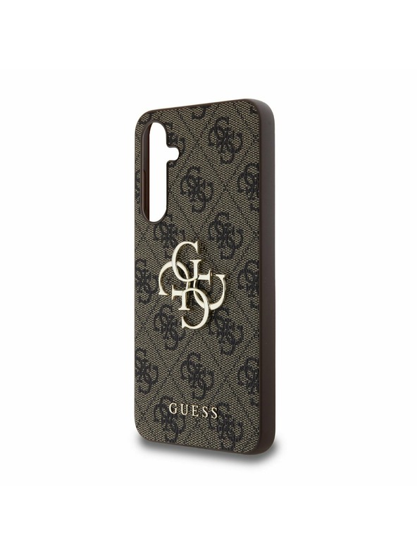 Guess Guess PU 4G Metal Logo Hátlap a Samsung Galaxy A55 5G-hez Brown