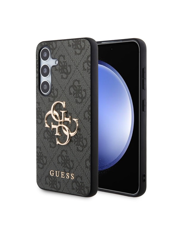 Guess Guess PU 4G Metal Logo Hátlap a Samsung Galaxy S24-hez Grey