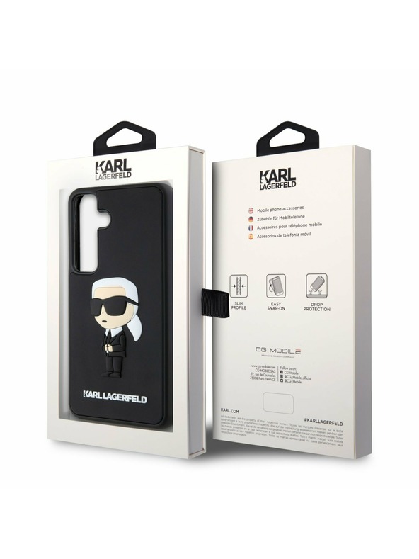 Karl Lagerfeld Karl Lagerfeld 3D Rubber Ikonik Hátlap a Samsung Galaxy S24-hez Black