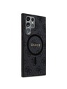 Guess Guess PU Bőr 4G Színes Gyűrű MagSafe Hátlap Samsung Galaxy S24 Ultra Fekete