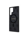 Guess Guess PU Bőr 4G Színes Gyűrű MagSafe Hátlap Samsung Galaxy S24 Ultra Fekete