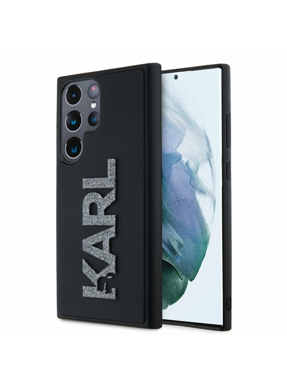Karl Lagerfeld Karl Lagerfeld 3D Gumi Csillogó Logo Hátlap Samsung Galaxy S24 Ultra Fekete