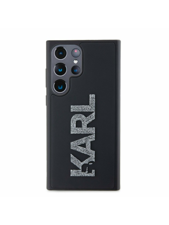 Karl Lagerfeld Karl Lagerfeld 3D Gumi Csillogó Logo Hátlap Samsung Galaxy S24 Ultra Fekete