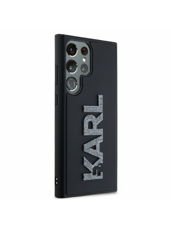 Karl Lagerfeld Karl Lagerfeld 3D Gumi Csillogó Logo Hátlap Samsung Galaxy S24 Ultra Fekete