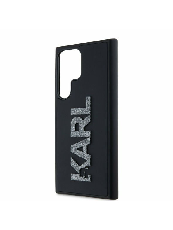 Karl Lagerfeld Karl Lagerfeld 3D Gumi Csillogó Logo Hátlap Samsung Galaxy S24 Ultra Fekete