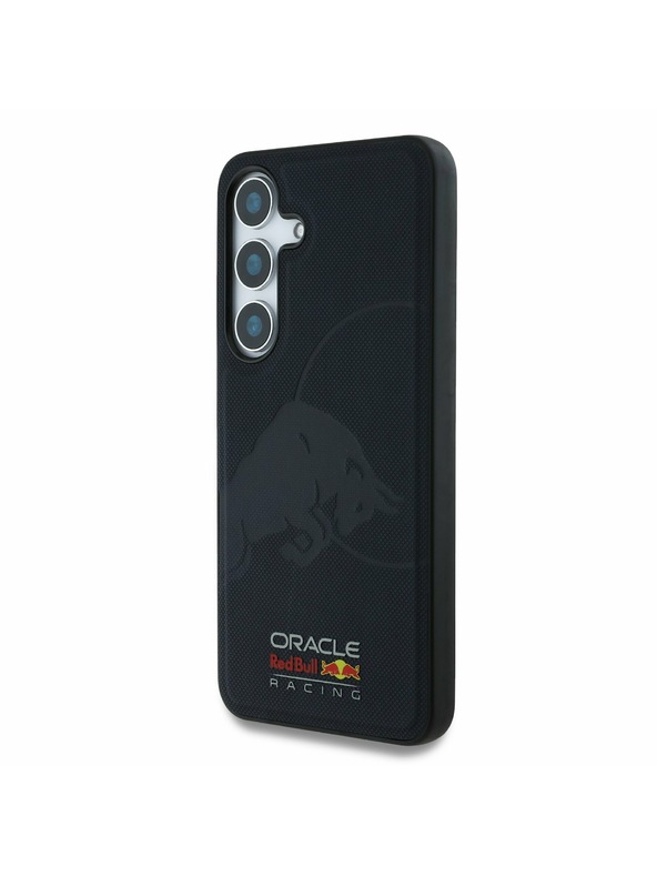 Red Bull Red Bull Bőr Hálózott Debosszált Logo MagSafe Hátlap Samsung Galaxy S25 Tengerészkék