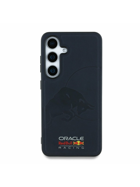 Red Bull Red Bull Bőr Hálózott Debosszált Logo MagSafe Hátlap Samsung Galaxy S25 Tengerészkék