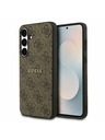Guess Guess PU Bőr 4G Színes Gyűrű MagSafe Hátlap Samsung Galaxy S25 FE Barna