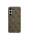 Guess Guess PU Bőr 4G Színes Gyűrű MagSafe Hátlap Samsung Galaxy S25 FE Barna