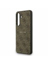 Guess Guess PU Bőr 4G Színes Gyűrű MagSafe Hátlap Samsung Galaxy S25 FE Barna