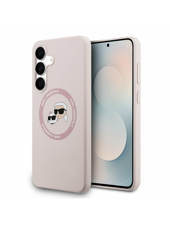 Karl Lagerfeld Karl Lagerfeld Folyékony Szilikon K&CH Heads MagSafe Hátlap Samsung Galaxy S25 FE Rózsaszín