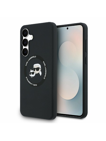 Karl Lagerfeld Karl Lagerfeld Folyékony Szilikon K&CH Heads MagSafe Hátlap Samsung Galaxy S25 FE Fekete