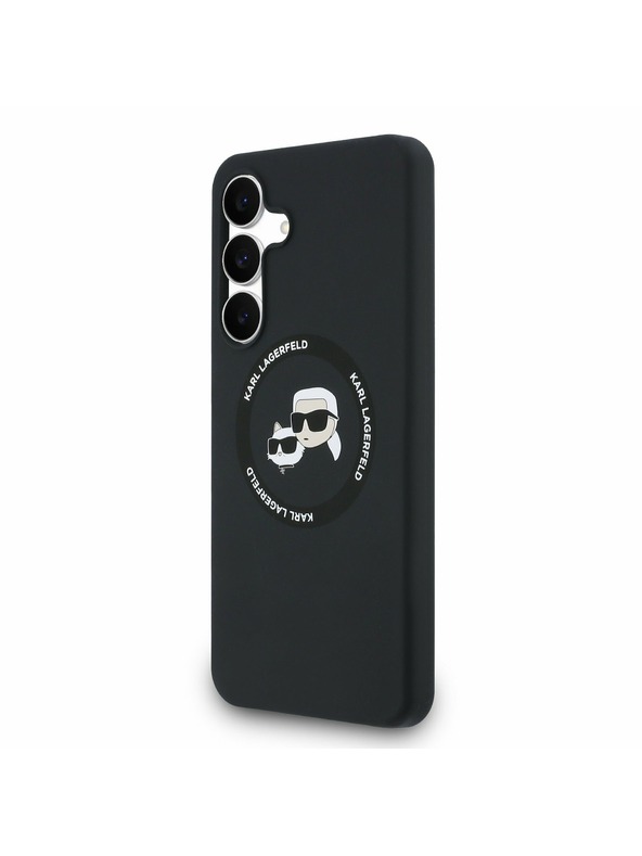 Karl Lagerfeld Karl Lagerfeld Folyékony Szilikon K&CH Heads MagSafe Hátlap Samsung Galaxy S25 FE Fekete