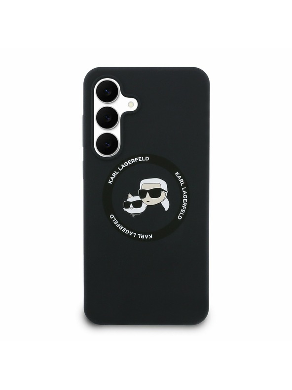 Karl Lagerfeld Karl Lagerfeld Folyékony Szilikon K&CH Heads MagSafe Hátlap Samsung Galaxy S25 FE Fekete
