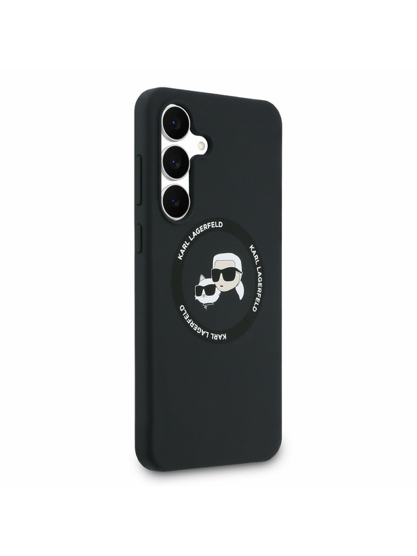 Karl Lagerfeld Karl Lagerfeld Folyékony Szilikon K&CH Heads MagSafe Hátlap Samsung Galaxy S25 FE Fekete