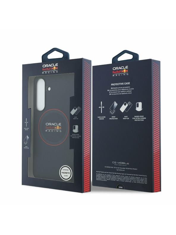 Red Bull Red Bull PU Bőr Piros Gyűrű MagSafe Hátlap Samsung Galaxy S25 FE Tengerészkék