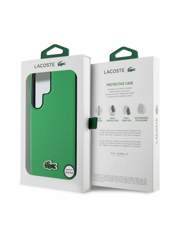 Lacoste Lacoste Iconic Petit Pique Woven Logo MagSafe Hátlap Samsung Galaxy S25 Ultra Zöld