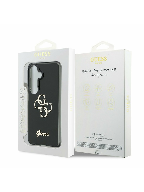 Guess Guess IML 4G Script Metal Logo Hátlap Samsung Galaxy 26 Fekete