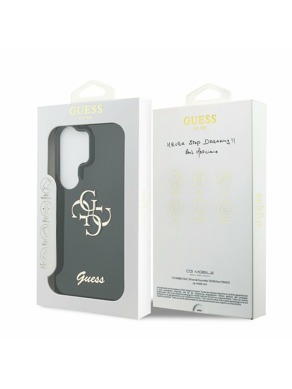 Guess Guess IML 4G Script Metal Logo Hátlap Samsung Galaxy 26 Ultra Fekete