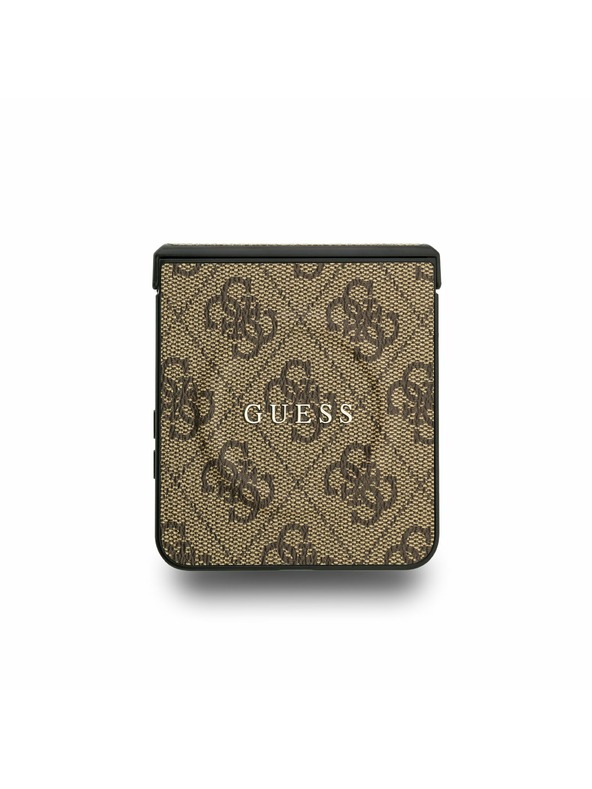 Guess Guess PU Bőr 4G Színes Gyűrű Mágneses Hátlap Samsung Galaxy Z Flip 7 Barna