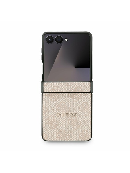 Guess Guess PU Bőr 4G Színes Gyűrű Mágneses Hátlap Samsung Galaxy Z Flip 7 Rózsaszín