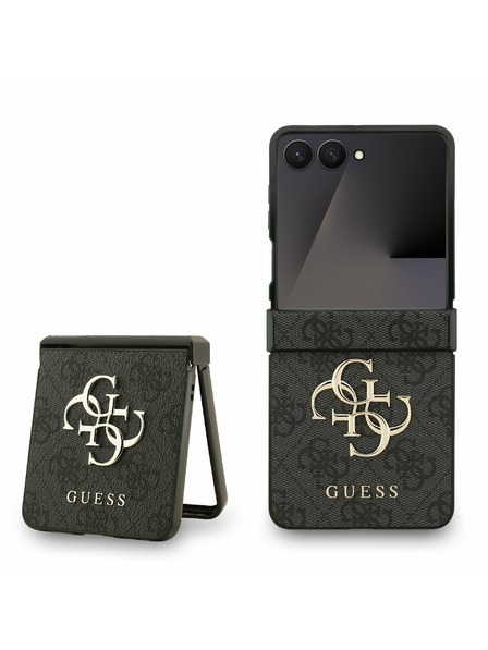 Guess Guess PU 4G Metal Logo Hátlap Samsung Galaxy Z Flip 7 Szürke
