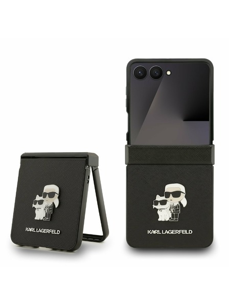 Karl Lagerfeld Karl Lagerfeld PU Saffiano Karl and Choupette Hátlap Samsung Galaxy Z Flip 7 Fekete
