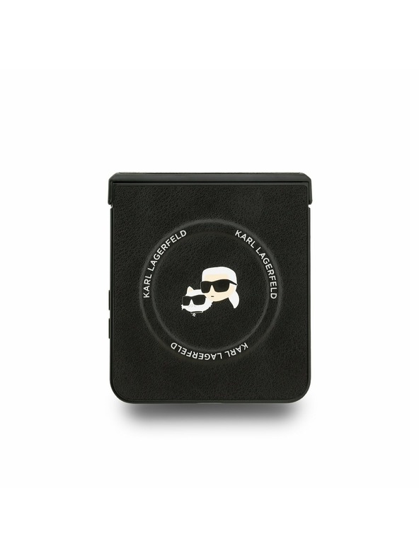 Karl Lagerfeld Karl Lagerfeld PU Karl and Choupette Heads Mágneses Hátlap Samsung Galaxy Z Flip 7 Fekete
