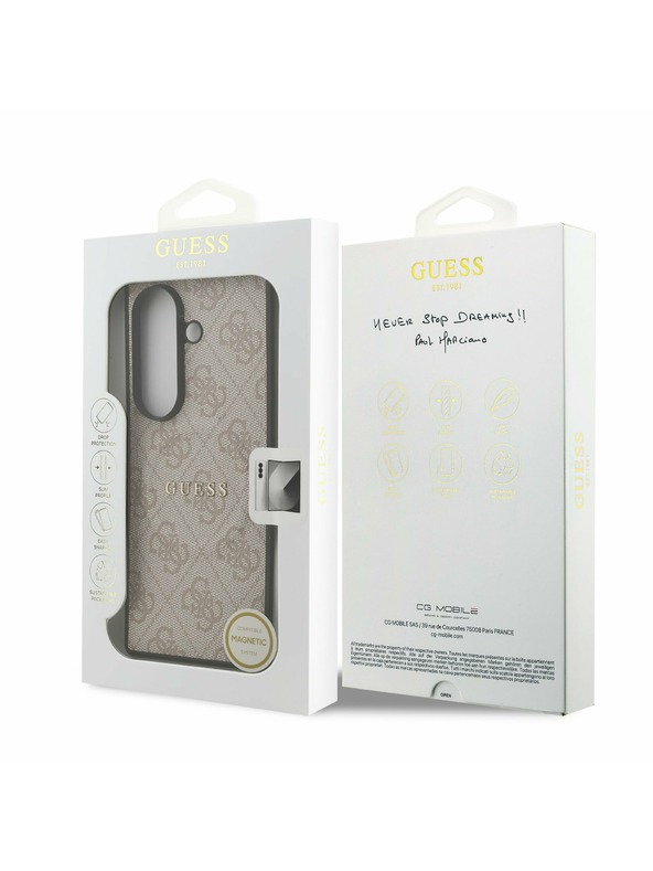 Guess Guess PU Bőr 4G Színes Gyűrű Mágneses Hátlap Samsung Galaxy Z Fold 7 Rózsaszín