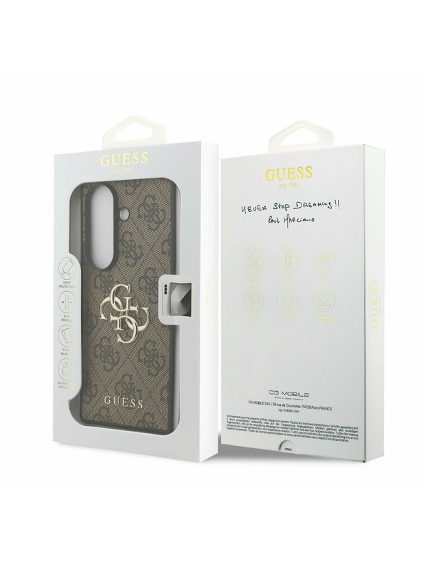 Guess Guess PU 4G Metal Logo Hátlap Samsung Galaxy Z Fold 7 Barna