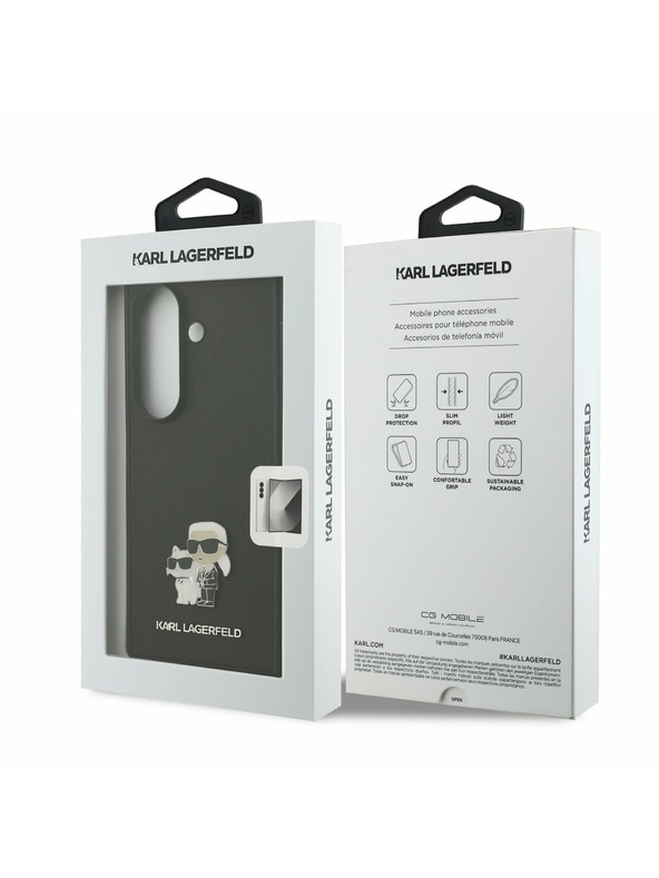 Karl Lagerfeld Karl Lagerfeld PU Saffiano Karl and Choupette Hátlap Samsung Galaxy Z Fold 7 Fekete