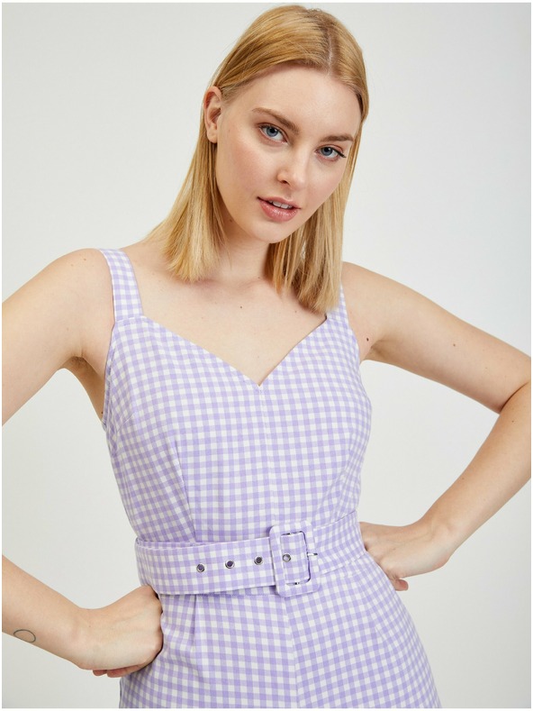Orsay ORSAY Alabama halványlila kockás női overall