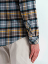 Ombre Clothing Narancssárga és szürke férfi flanel ing Ombre Clothing