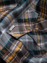 Ombre Clothing Narancssárga és szürke férfi flanel ing Ombre Clothing